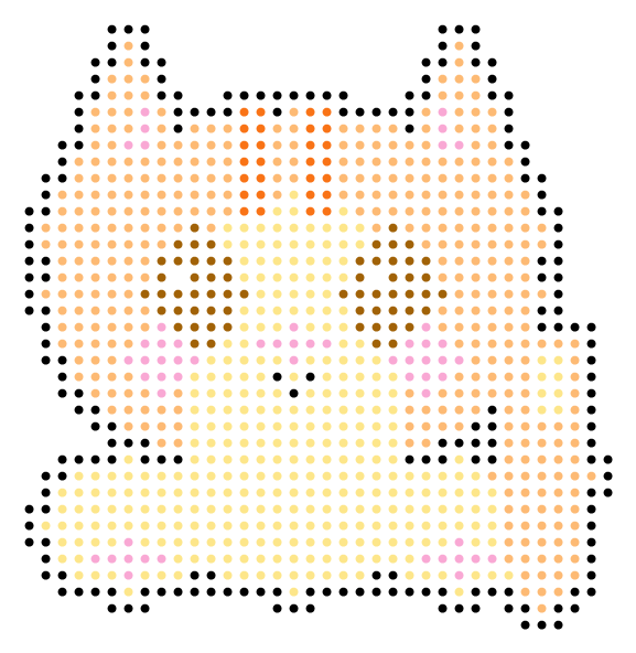 精品奶橘猫坐姿拼豆模板缩略图